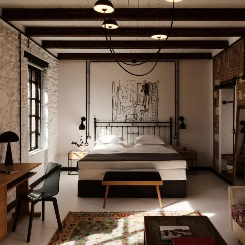 not Hotel, Bedroom Interior, Athens 