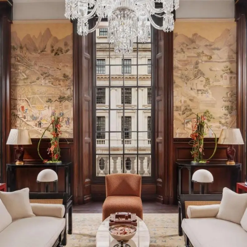 Raffles London, interior Details, Large Windows 