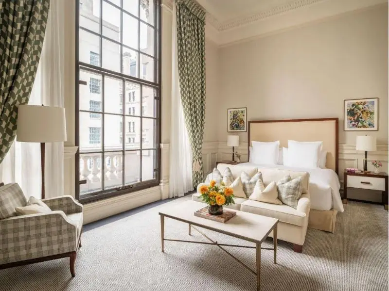 Raffles London, Large Bedroom with Large Windows 