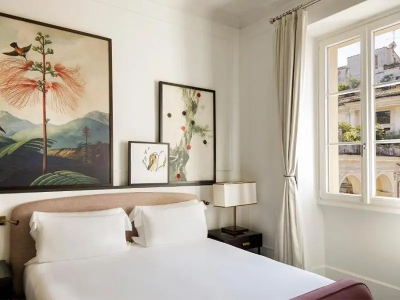 Hotel Vilòn, Bedroom with Artwork, Rome