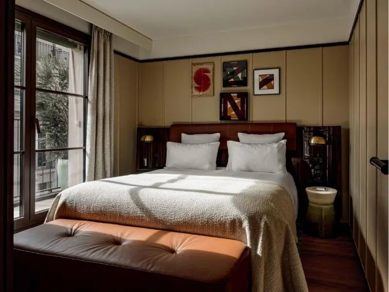 Norman Paris Hotel & Spa, bedroom with morning light, Paris