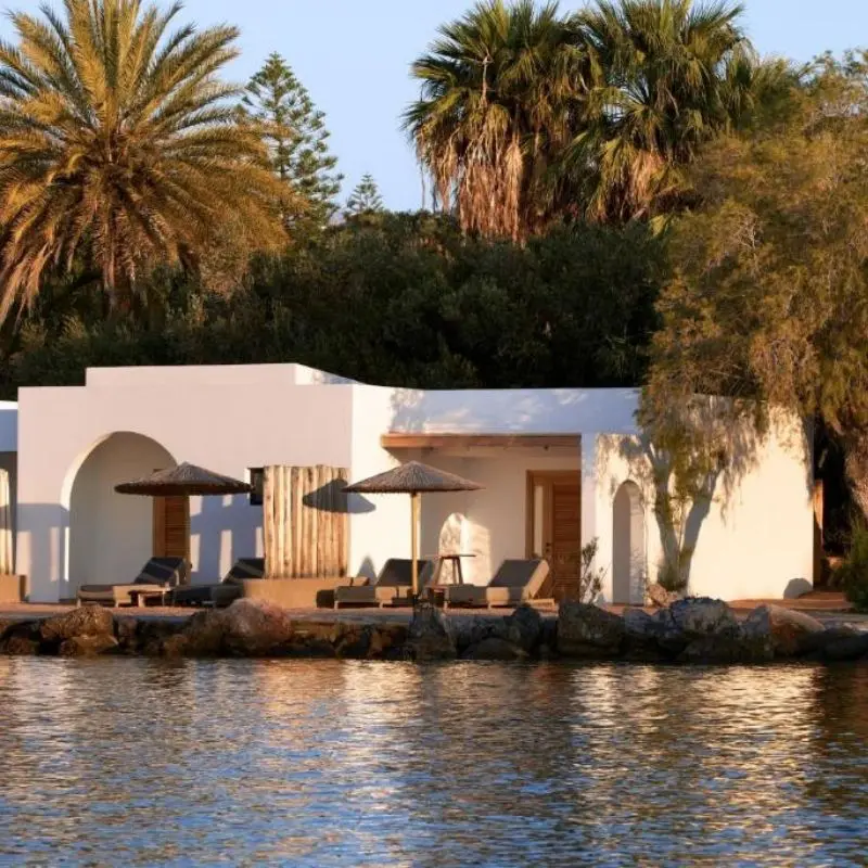 best hotels in Crete
Minos Beach Art Hotel waterfront bungalows
