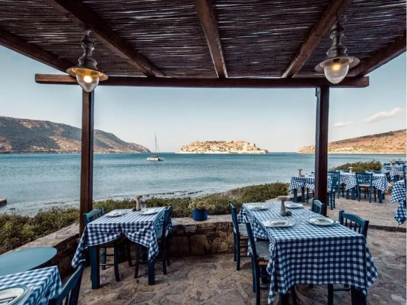 Phāea Blue Crete seaside restaurant terrace