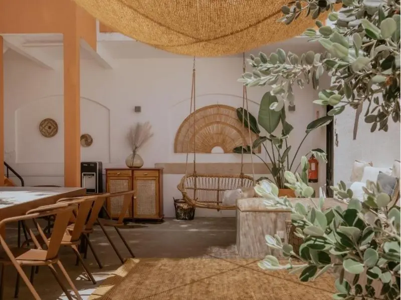 A Casa Brava communal dining and lounge space