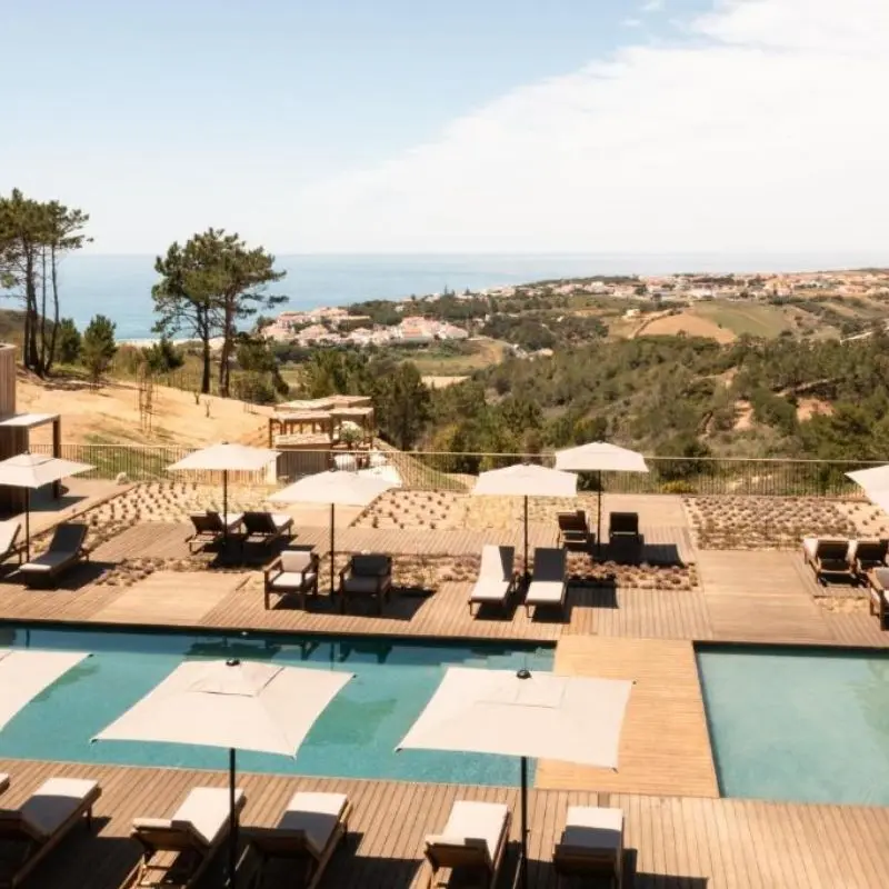 Immerso Hotel pool terrace with ocean view in Ericeira