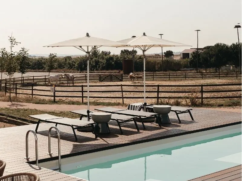 Torre de Palma Wine Hotel pool terrace in Portugal