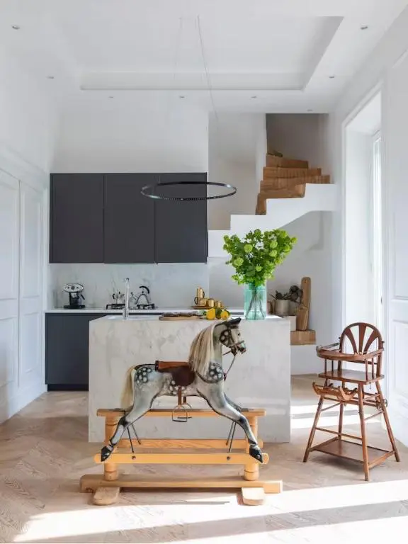 Casa Luce – Burghesius homes, Kitchen and rocking horse