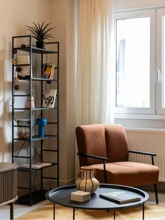 Immaculate Modern Kypseli Apt, Living Room, Athens 