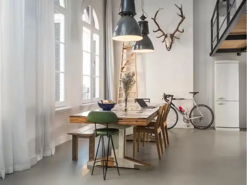 Loft apartment in canal district, Dining Table, Vintage furniture