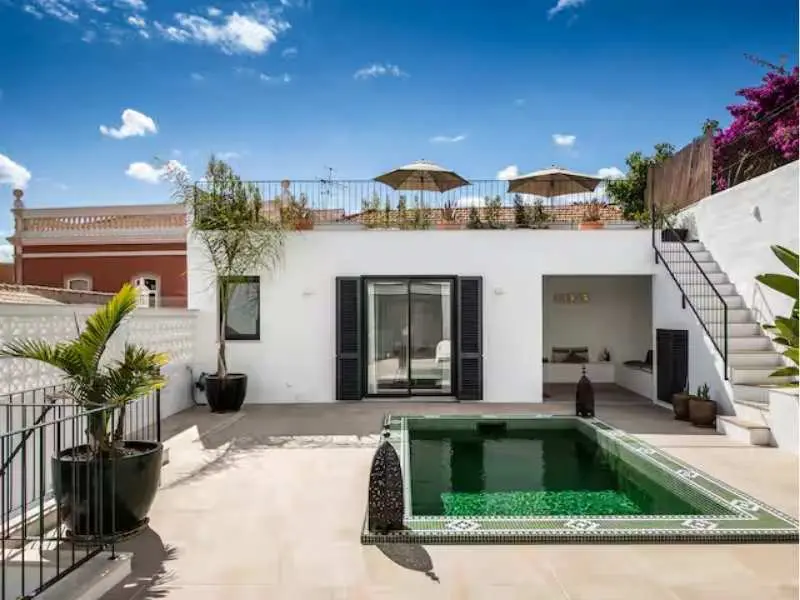 Terrace with Green Tiled Pool 
