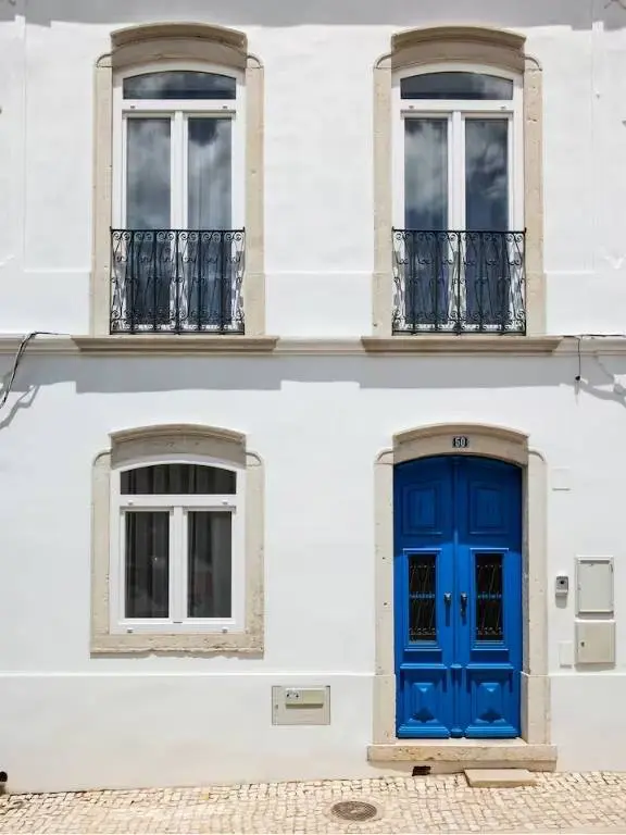 Exterior white washed walls 