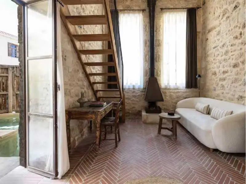Best Airbnbs in Crete Amalen Swim-Up Suites old town suite living area