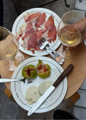Charcuterie, cheese and wine served at Kennedy Vins, a neighbourhood wine bar in Athens
