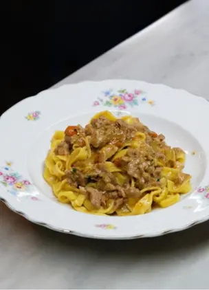 Plate of handmade pasta at Trecca, one of the most respected neighbourhood restaurants in Rome