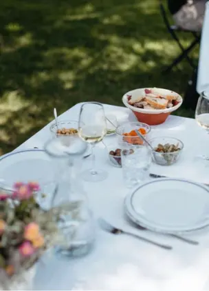 Table with Flowers and sunlight 