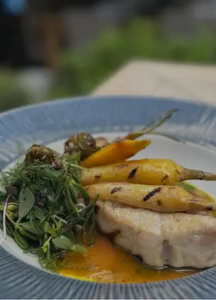 Avli Crete grilled fish and vegetable dish