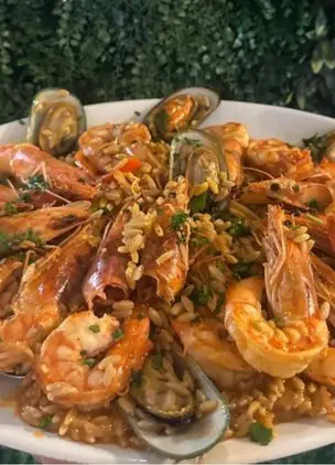 GioMa Taverna seafood paella and shellfish dish