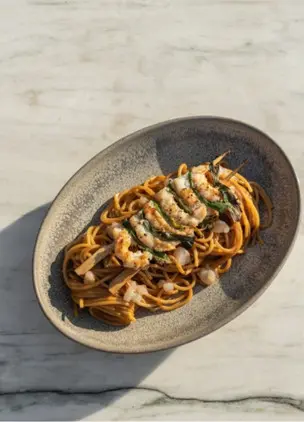 Salis Chania seafood pasta dish