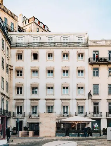 Almalusa hotel exterior on Praça do Município in Chiado Lisbon