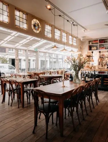 Café Caron restaurant interior in De Pijp Amsterdam