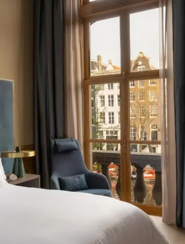 Rosewood Amsterdam canal view room interior