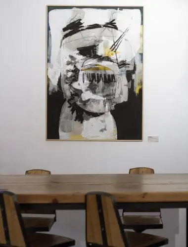 Art-filled dining space at 7 Islas Hotel in Madrid