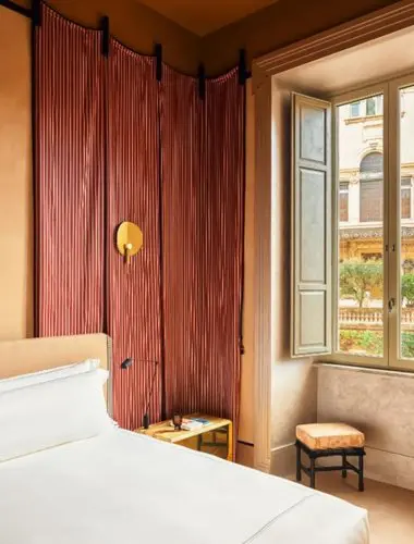 Contemporary guest room at Experimental Roma, a design-focused hotel on Via Veneto