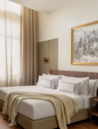 Guest room at Casa de las Artes hotel in Barrio de las Letras Madrid