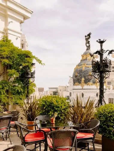 Rooftop terrace overlooking Gran Vía at The Principal Madrid