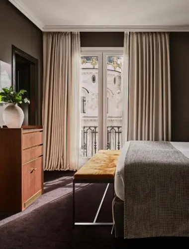 Elegant guest room at The Principal Madrid on Gran Vía