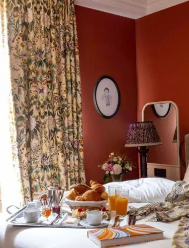 Breakfast in room at Une Autre Chambre hotel in Le Marais Paris