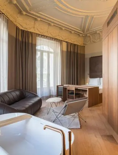 Suite interior at Mercer Madrid, one of the hotels near the Prado Madrid