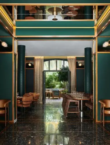 Hôtel Le Ballu hotel lounge and dining area in Pigalle Paris