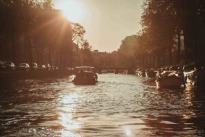 Amsterdam Canals Evening light for Revel-Road - best hotels in Amsterdam Blog
