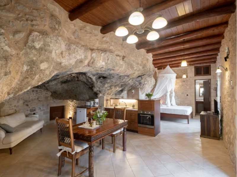 Best Airbnbs in Crete Luxurious stone cave , private pool, sea view