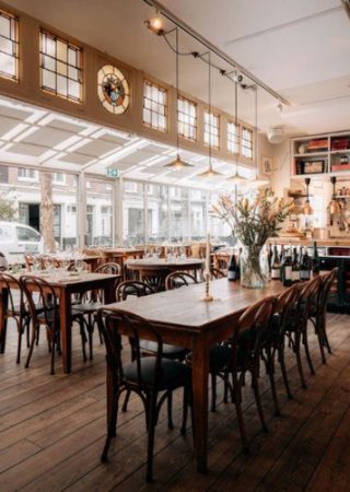 Café Caron restaurant interior in De Pijp Amsterdam